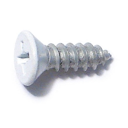 Midwest Fastener Wood Screw, #7, 1/2 in, White Steel Flat Head Phillips Drive, 40 PK 79364